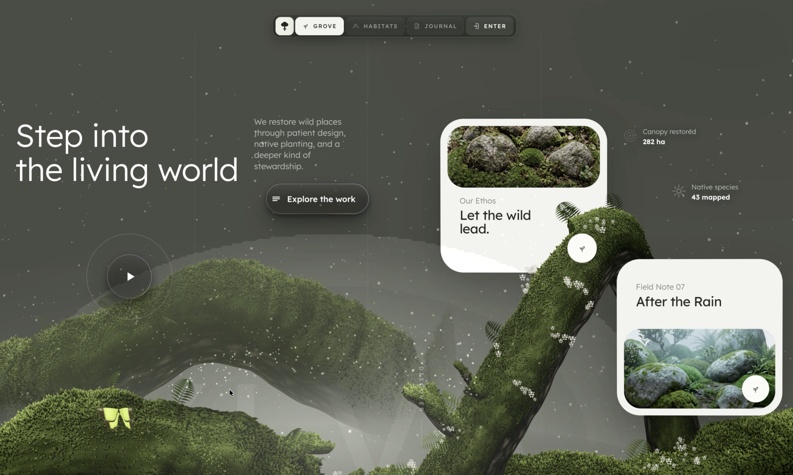 Sylva Hero — Interactive Three.js Nature Hero